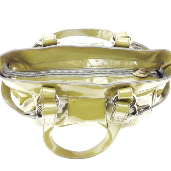 Authentic FURLA handbag with tack Enamel leather - Picture 6 of 9